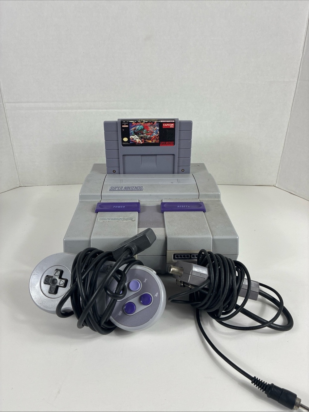 Nintendo (SNES) Classic Console in Gray with Purple Accents